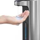 EKO Aroma Touchless Automatic Soap Dispenser for Kitchen and Bathroom, Liquid Hand Soap Dispenser, Water-Resistant and Rechargeable, 9 fl oz (Stainless)