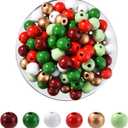 240PCS 16mm Natural Wooden Colorful Round Beads for Christmas Craft, 6 Color Wood Spacer Loose Colored Beads for DIY Room Decoration, Family Gatherings, Holiday Decorations (240 PCS 6 COLOR)