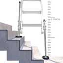 23" Ladder Levelers for Type II,I and IA Extension Ladders up to 32,with Anti-Slip Threaded and Adjustable Extension Ladder Legs for Stairs and All Surfaces - Extented Version23" (60CM*1 PAIR)