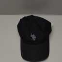 U.S. Polo Assn. mens U.s. Polo Assn. Washed Twill Cotton Adjustable Hat With Pony Logo and Curved Brim Baseball Cap, Black, One Size US