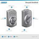 Schlage Camelot Electronic Keypad Deadbolt Lock, Keyless Front Door Entry, Mechanical Key Backup Included, Satin Chrome, BE365 CAM 626