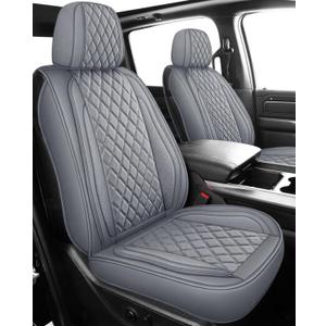 MIROZO Silverado Sierra Front Seat Covers,2PCS Truck Seat Covers Waterproof Pickup Seat Covers Compatible with 2007-2025 Chevy Silverado GMC Sierra 1500 2500HD 3500HD (Grey,2PCS Front)