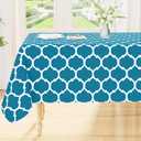 Smiry Square Table Cloth, Waterproof Vinyl Tablecloth with Flannel Backing for Square Tables, Wipeable Spillproof Plastic Tablecloths for Dining, Camping, Indoor and Outdoor (54"x54", Teal)