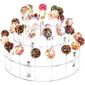 YestBuy Cake Pop Display Stand, 36 Hole Cake Pop Holder, Lollipop Holder for Weddings, Birthday Parties, Anniversaries Gift, Halloween, Christmas Candy Decorative (Clear)