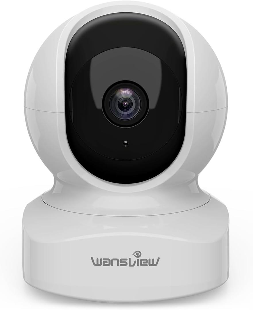 Home Security Camera, Baby Camera, 2K wansview WiFi Camera for Pet/Nanny, Motion Alerts, 2 Way Audio, Night Vision, Compatible with Alexa Echo Show, with TF Card Slot and Cloud (3MP, White)
