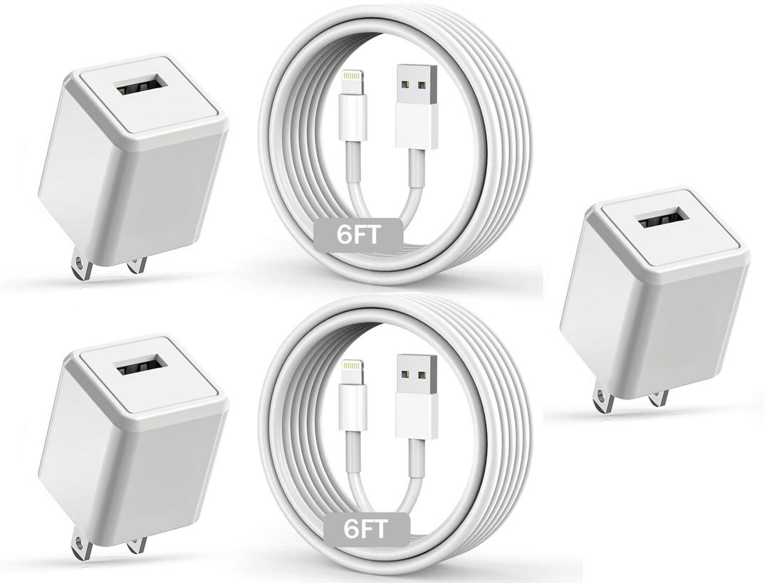 Compatible with iPhone Charger, Long 6FT Phone Charger 2Pack Phone Cord 6feet USB to L Cable Quick Fast Charging Data Sync Cord USB Wall Charge Block Adapter Compatible with iPhone14/13/12/11/XS