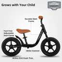 JOYSTAR 10"/12" Toddler Balance Bike for Girls & Boys, Ages 18 Months to 5 Years, Kids Push Bike with Footrest & Adjustable Seat Height, First Birthday Gifts for 2-5 Boys Girls