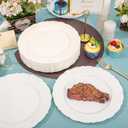 DaYammi 60PCS Ivory Plastic Plates, Fancy Plastic Plates Disposable Heavy Duty Disposable Plates Premium 10inch Ivory Dinner Platos Hard Plastic Platos Disposable for Party Wedding Bridal Shower