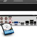 1080p 4 Channel Security DVR Recorder with 500GB Hard Drive, H.265 4CH Surveillance Digital Video Recorder,Hybrid 5-in-1 (TVI/AHD/CVI/CVBS/IPC) CCTV DVR for Security Camera