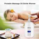 Massage Oil Warmer Bottle Professional Electric Lotion Digital Heater for SPA, Automatic Oil Warmer Heated Oil Lotion Cream for Salon, Barber Shops, Home, with Two Oil Bottle Dispenser (White)