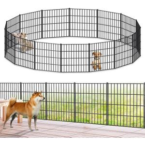 Metal Garden Fence 28 in x 35 ft, Outdoor Dog Fence with Stakes for Yard