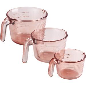 COOK WITH COLOR Glass Measuring Cups - Ideal for Cooking and Baking, Pink