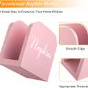 ALELION Pink Napkin Holder for Table - Wooden Napkin Holders for Kitchen - Pink Kitchen Decor and Accessories for Dining Room Table - Wood Napkin Dispenser