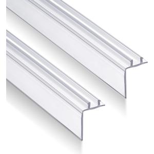 Frienda 2 Pack 32.5 Inch Two-pronged Shower Vinyl Sweep and Seal Top or Bottom Seal Accent Drip Vinyl Universal Use for Top or Bottom for Home or RV Showers(Straight Edge)