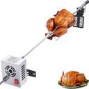 VEVOR Universal Grill Rotisserie Kit for Grills, Electric BBQ Grill with 110V 9W Motor, Stainless Steel Automatic Grilling Kit, Heavy Duty 32"/39" Hexagon Spit Rod, 26 lbs Capacity Grill Attachment (Straight)