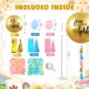 Syhood Jumbo Gender Reveal Balloon Pop Kit with 36 Inch Boy or Girl and 5 Inch Blue Pink Balloons Heart Shaped Confetti Tassels Stand for Baby Shower Party Supplies Decorations (Gold)