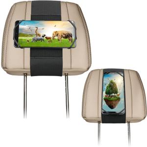 Car Headrest Phone Holder for Kids Back Seat - Compatible with iPhone, Samsung and Other Cell Phones - Soft Adjustable Silicone Holding Net (for Phone 1 Pack)