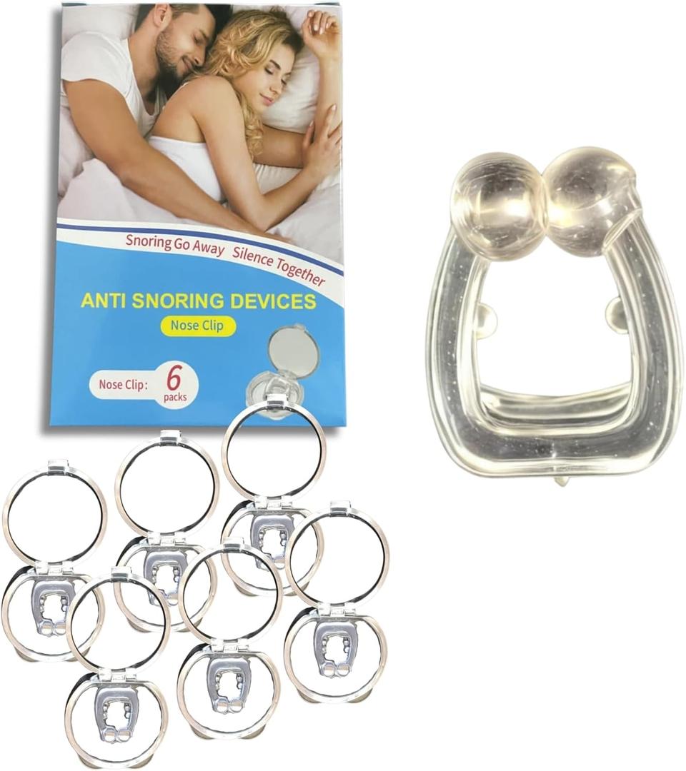 2 x Anti Snoring Devices (6 Pack), Silicone Magnetic Nose Clip Snore Stopper, Comfortable Anti Snoring Solution for Men and Women