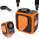 Stronger Airflow Portable Waist Fan Rechargeable 10000 mAh, 5 Speeds Max 18H Cooling, Battery Powered Personal Wearable Clip on Belt Shirt Fans, Neck Fan,Small Desk Fan for Outdoor Work,Travel (1P, Orange)