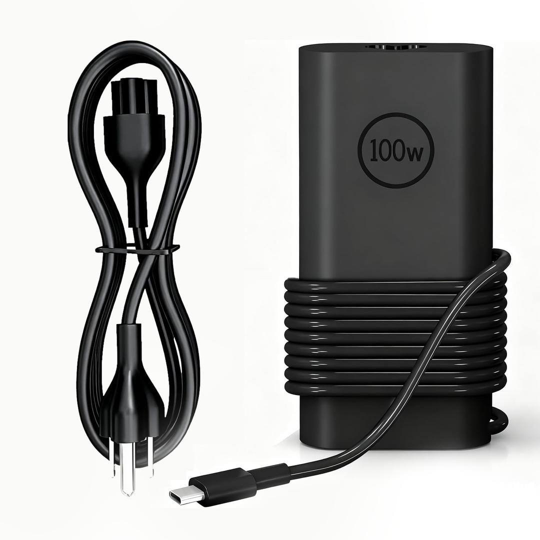 100W USB C Charger Replacement for Dell Latitude 5540 5440 7440 5340 7340 7640 9440 2-in-1, Precision 5480 3580 3480 3581 5680,14 16 5000 7000 5430 7430 7440 5630 Laptop Power Cord