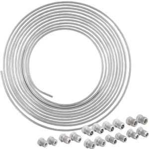 4LifetimeLines – 3/16" x 25' Stainless Steel Brake Line Kit | 316L Marine-Grade Tubing with 16 SAE Fittings | Corrosion & Rust Resistant | 15,310 PSI | Universal Fit for Cars & Trucks