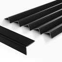 5-Pack 48 Inch Aluminum Peel and Stick Stair Nosing Matte Black Staircase Step Treads Anti-Slip Edge Protector, Waterproof Self Adhesive Stair Nose Molding Trim for Indoor & Outdoor