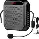 Portable Voice Amplifier with Wired Microphone Headset Rechargeable PA System Speaker Personal Microphone Speech Amplifier Power Amplifiers Loudspeaker for Teachers/Metting/Tour Guide (Black)