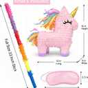 GIFTEXPRESS 16" Pink Unicorn Pinata with 33 Inch Pinata Stick & Blinfold - Mexican Theme Party Decoration for Birthdays, Fiestas & Cinco de Mayo, Kids Party Favors, Easy Fill & Hang Loop