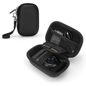 SQERO Camera Case for Digital Camera CAMKORY DC403 FHD 1080P/ KODAK PIXPRO FZ55/ FZ45/ STUOGYUM DC402-AF, SD Card Storage Travel Carry Case Bag (Black)