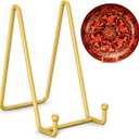 TR-LIFE Plate Stands for Display - 6 Inch Plate Holder Display Stand + Metal Frame Holder Stand for Picture, Decorative Plate, Photo Easel, Tabletop Art (Gold 2 Pack)