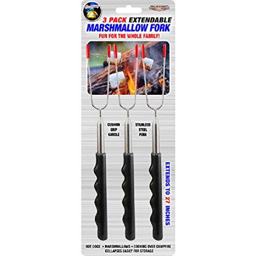 Blazing LEDz Open Flame Roasting Extendable Marshmallow Fork Plastic/Stainless Steel, 3 pk