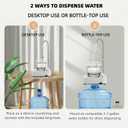 Desktop Water Dispenser Pump for 5 Gallon Bottle, Electric Bedside Water Dispenser, Portable One-Button Countertop Water Pump for Home Office Camping