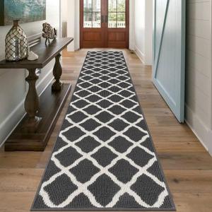 SHACOS Extra Long Hallway Runner Rug 2x10 ft Indoor Washable Rug Runner Non Slip Rubber Backing Hall Kitchen Runner Rugs Entryway Carpet Runners, Dark Grey