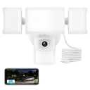 Olafus Floodlight Security Camera Outdoor, 2K QHD with Plug, 55W 5500LM Exterior Flood Light Cam, Motion-Activated with Color Night Vision, 2-Way Talk, Siren for Home House Yard White