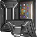 All-New Fire HD 10 & Fire HD 10 Plus Tablet Case (Only compatible with 11th generation tablet, 2021 release) - DJ&RPPQ Lightweight Armor Series Full Cover with Stand for Amazon Fire HD 10 2021 - Black