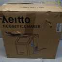 Aeitto Nugget Ice Maker Countertop, 55lbs/Day, Rapid Ice Release in 5 Mins, Large Capacity Chewable Ice Maker, Self-Cleaning with Stainless Steel Housing Ice Machine for Home Office and Party, Blcak
