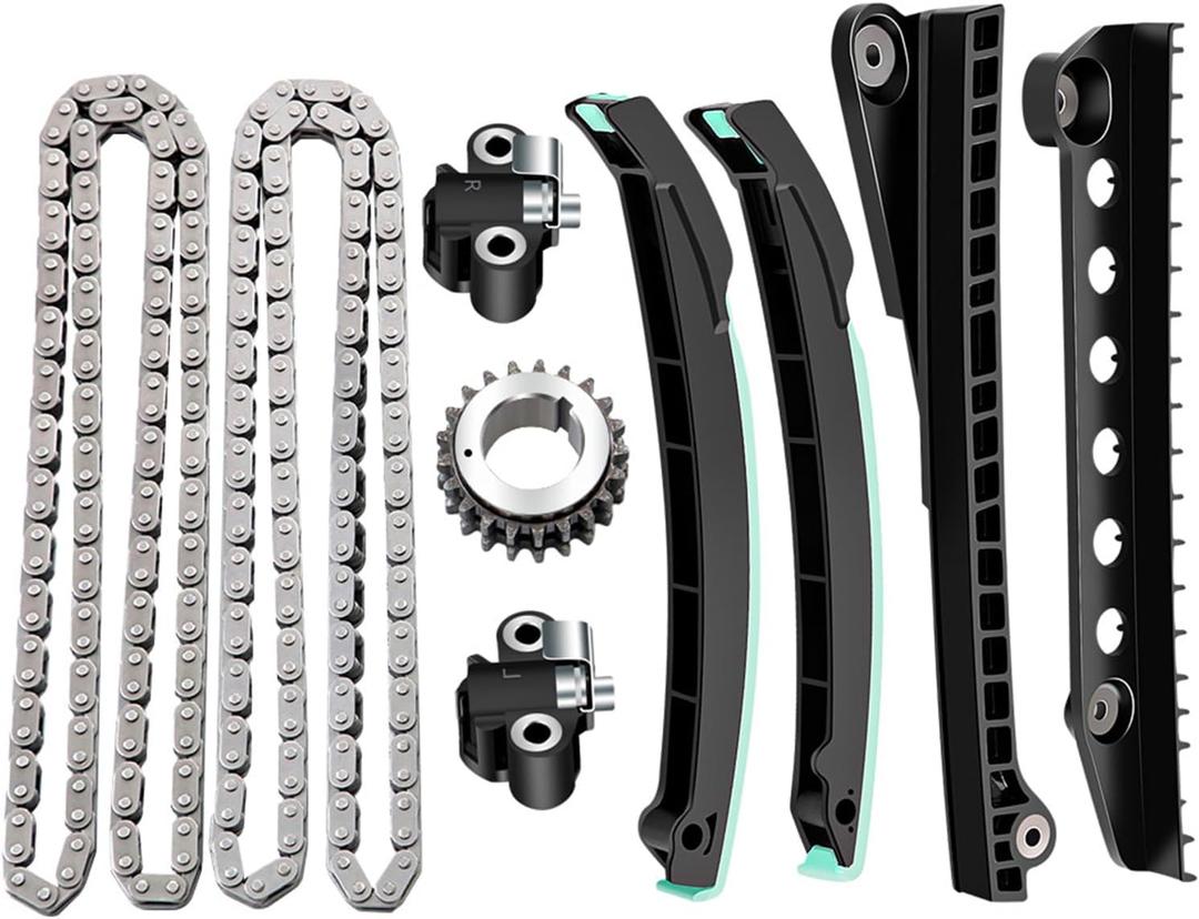 ECCPP Timing Chain Kit fits for Ford for F-150, 04-10 for Ford for F-150 4.6L V8 GAS SOHC VIN CODE "5", w/Timing Chains Crank Sprocket Tensioner Guide Rail