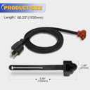 3600006 Engine Block Heater Cord Cable Cordset with Protector for Ford F350 F250 E350 E250/01-18 6.6L Duramax Engine Chevy Silverado GMC Sierra 2500 3500 Replaces# 19301659 23402644