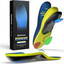 Bukihome Sport Insoles for Men Women - Arch Support Orthotics Inserts - Shock Absorption and Cushioning for Running Walking - Comfortable Insole for Standing All Day - (Blue, M)