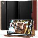 OKP Case for Samsug Galaxy Tab A9+ Plus 11 inch 2024(SM-X210/X216/X218), PU Leather Folio Cover with Multi-Angle Stand//Pen Holder, Auto Wake/Sleep Case for Galaxy A9+ 11" Tablet (Black+Brown) (for Galaxy Tab A9+ Tablet 11", Brown+Black)