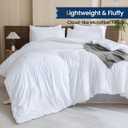 Paxrac White Super King Plus Comforter Set 128x120In, 3 Pieces Oversized King Comforter Set, Lightweight Solid Bedding Set, All Seasons Soft Fluffy Bed Set (1 Comforter & 2 Pillowcases)