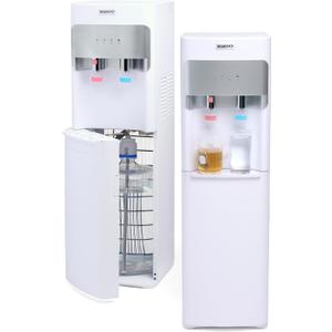 Igloo Hot and Cold Water Cooler Dispenser - Holds 3 & 5 Gallon Bottles, 2 Temperature Spouts with Dispensing Paddles, No Lift Bottom Loading, Child Safety Lock - White Igloo Hot and Cold Water Cooler Dispenser - Holds 3 & 5 Gallon Bottles, 2 Temperature Spouts with Dispensing Paddles, No Lift Bottom Loading, Child Safety Lock - White