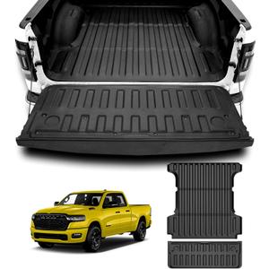 TTX LIGHTING 5.7FT Truck Bed Mat & Tailgate Mat Fit for 2019-2025 Dodge Ram 1500 (NOT for 1500 Classic) Accessories Not for Rambox - All Weather TPE Heavy Duty Pickup Bed Liner