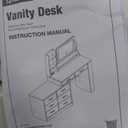 Pamapic 8 Drawers Vanity Desk with Mirror and Lights,Makeup Vanity with Power Outlet, 15 Storage Dresser with Mirror, Adjustable Width, Golden Handles Dressing Table, White