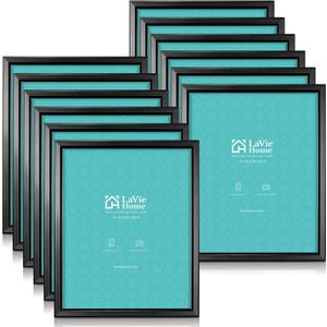 LaVie Home 8x10 Picture Frames (12 Pack, Black) Simple Designed Photo Frame with High Definition Glass for Wall Mount & Table Top Display, Set of 12 Classic Collection