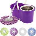 5 Replacement Mop Micro Head Refill for 360 Spin Magic Mop-Microfiber Replacement Mop Head-Round Shape Standard Size