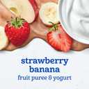 Gerber Toddler Food, Strawberry Banana, Fruit Puree and Yogurt Pouch. No Added Sweeteners, 12PK (EXP 01/31/27)