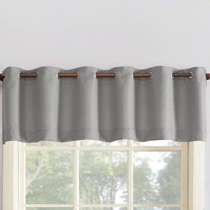 No. 918 Montego Casual Textured Semi-Sheer Grommet Kitchen Curtain Valance, 56" x 14", Nickel