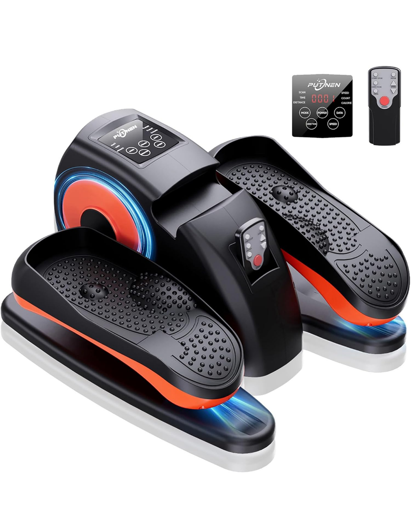 Under Desk Elliptical Machine, Electric Ellipse Leg Exerciser as Seen on Tv for Seniors with 12 Adjustable, Quiet Portable Elliptical Machine, Seated Pedal Exerciser with Remote Control