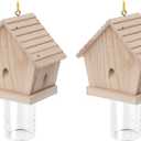 GRTRE 2 Pack Wood Carpenter Bee Trap for Outside - Best Bee Trap - Wood Boring Bee Trap- Nature Chalet Style Carpenter Bee Traps Outdoor Hanging - Insect Traps Removes Carpenter Bee